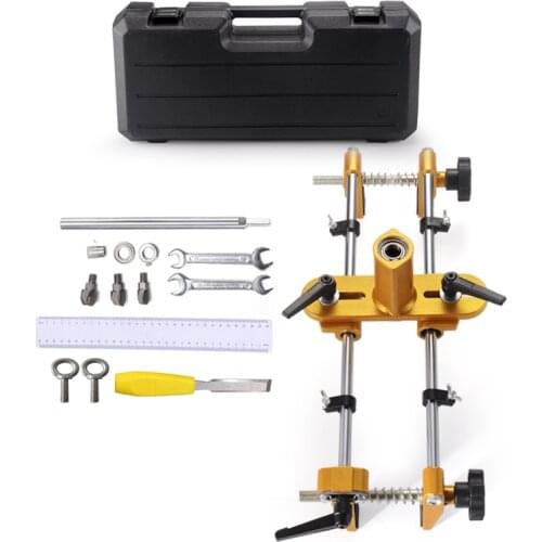 Solid Wood Door Opener Locksmith Woodworking Door Lock Mortiser Installation Mortising Jig Tool with 3pcs Blades Y