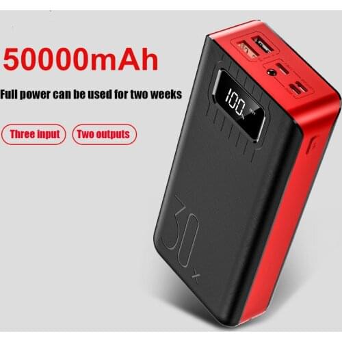 Power bank 50000mAh 2 USB LED External Battery Phone Charger PoverBank Quick portable charging Power Bank charger for xiaomi