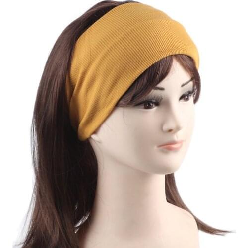 Woman Headband New Turban Solid Headbands Girls Makeup Fabric Elastic Yoga Hair Band Twisted Knotted Hair Accessories Headwrap