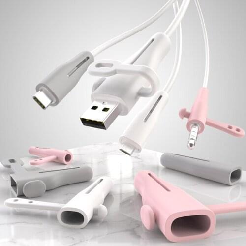 10 sets USB Charger Cable Protector Colorful Earphones Cover Protective Case For iPhone 5 5s 6 7 8 x