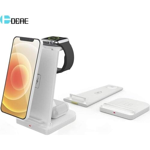 15W Qi Wireless Charger 3 in 1 Fast Charging Stand for Apple Watch 6 SE 5 4 3 2 iPhone 12 11 XS XR X 8 Airpods Pro Dock Station