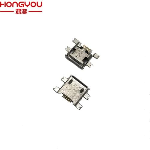20Pcs Micro USB Jack Charging Female 5Pin 5-Pins Charge Port 4 Fixed Feet 1.17mm Charging Connector Socket