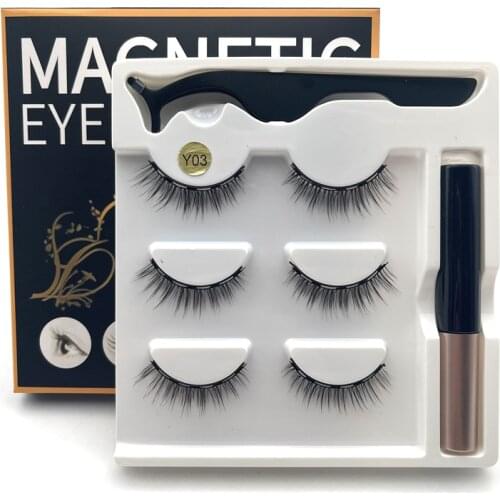 3 pairs of magnet eyelash makeup magnetic eyelashes magnetic eyeliner natural thick eyelash tool