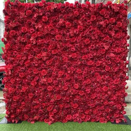 3D Panels And Roil Artificial Flowers Wall Wedding Decoration Fake Red Rose peony Orchids Backdrop Runners Home Decor