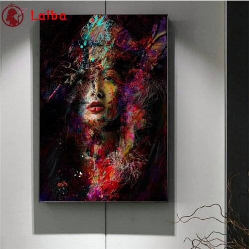 Diamond Embroidery Abstract red lips woman Picture Of Diamond Painting Full Square round drill Mosaic Cross Stitch Wall Art