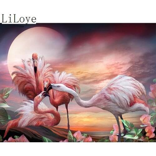 LI LOYE DIY Diamond Painting Stork bird family Embroidery Full Square Drill Cross Stitch Rhinestone Mosaic Decorative Art FZ284