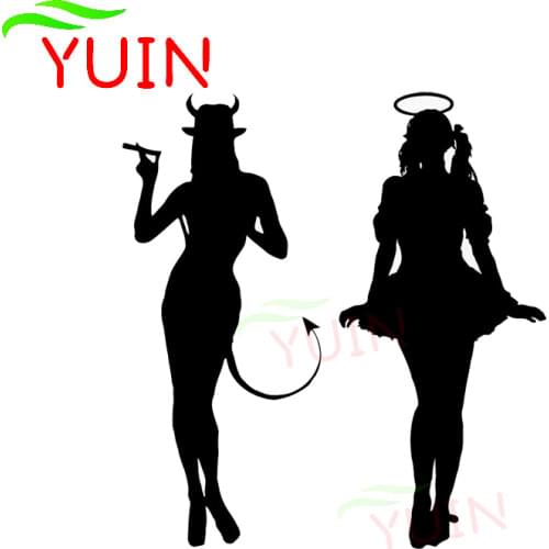 Car Sticker Sexy Girl Angel Devil Decals Cars Accessories Bumper Decoration Cover Scratches Waterproof Sunscreen Exquisite Decal