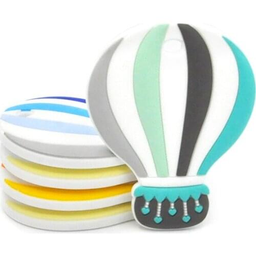 1PCS Silicone Baby Teether Hot Air Balloon Teething Toy Food Grade Silicone Pacifier Chain Pendant BPA Free