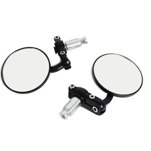 NICECNC Motorcycle Black 7/8" Round Bar End Rear Mirrors Moto Motorcycle Motorbike Scooters Rearview Mirror Side View Mirrors