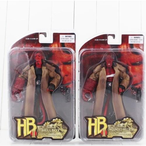20cm Hellboy Action Figure Wounded Hellboy Includes Samaritan Handgun Cool HB Collectible Model Doll Toy