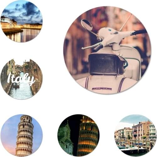 Italy rome pisa tower Icons Pins Badge Decoration Brooches Metal Badges For Backpack Decoration