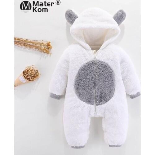 3-12M Baby Rompers Hooded Homewear For Boys Winter Baby Clothes Cotton Pajamas Autumn Sleepwear Newborn Baby Girls Clothes 0-2 y