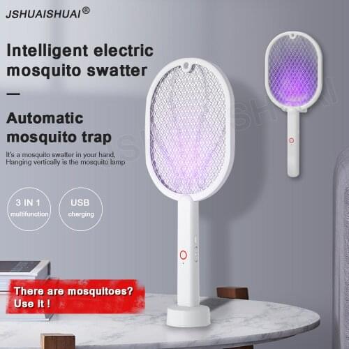 3 IN 1 Trap Mosquito Killer Lamp 3000V Electric Bug Zapper USB Rechargeable Summer Wall mounted Fly Swatter Trap Flies Insect
