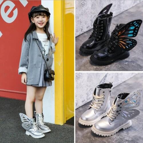 2020 New Winter girl boots PU Leather Waterproof Martin Boots for Kids Snow Boots Brand Girls Boys High Boots Fashion Sneakers