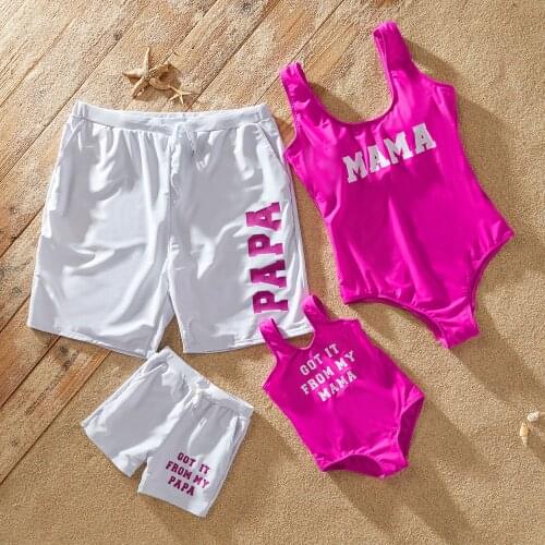 PatPat 2021 New Summer Family Letter Print Matching Swimsuit