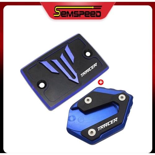 Motorcycle Kickstand Side Stand Pad Front Brake Fluid Reservoir Cover Kit For YAMAHA Tracer 700 Tracer700 GT 2015-2020 MT-07