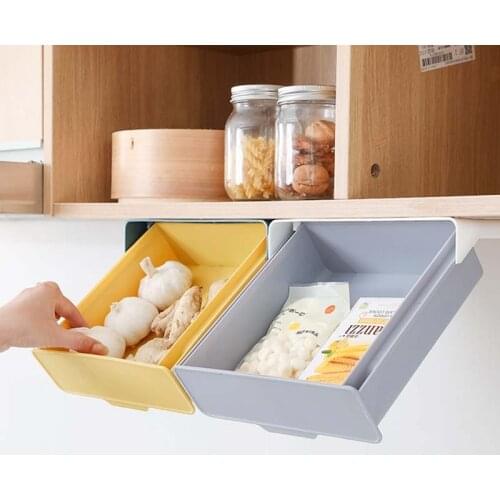 Hanging Storage Drawer Embedded Storage Box Kitchen Organizer Food Containers Condiment Jar Partition Shelf Household Items