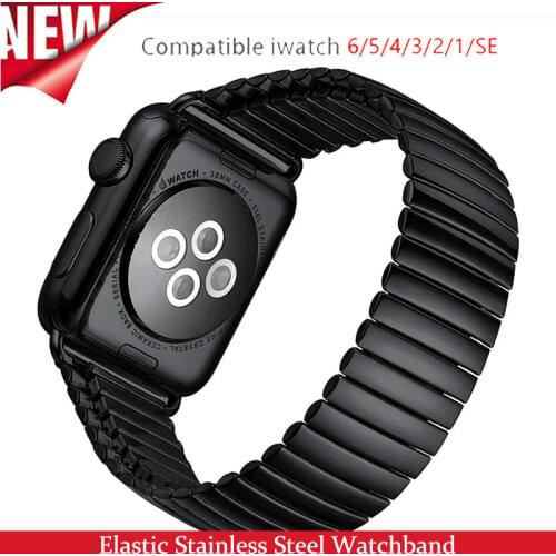 Elastic Watchband for Iwatch 44mm 42mm Band Stainless Stee for Apple Watch Series 6 5 4 3 Se 2 strap wristband Apple watch loop