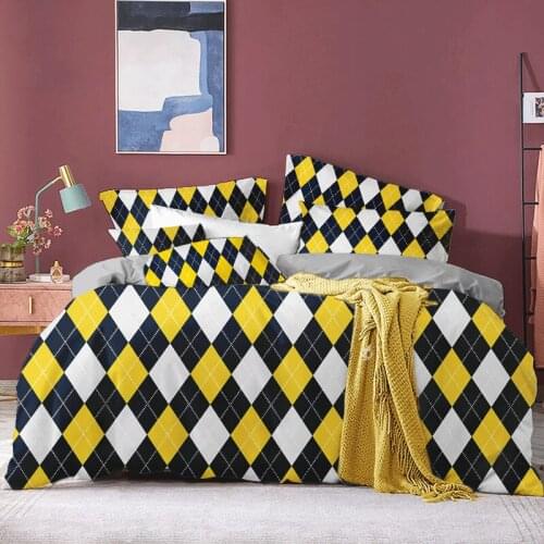 Luxury 2 Set Geometric Duvet Cover 220x240 Comforter Bedding Queen King Bed Cover Set 2/3pcs Double Bed Cover
