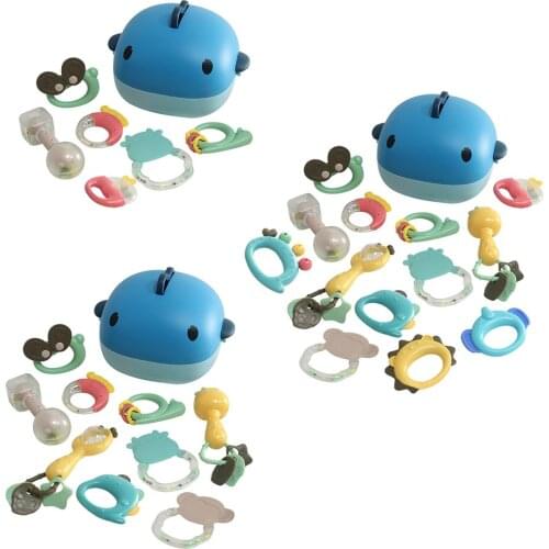 Silicone Teether Rattle Shaking Bell Grab Spin Rattles Teething Baby Shower Bath Development Toys for Newborn 0 Months