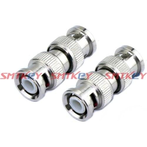 SMTKEY 2pcs BNC Male to BNC Female Video Plug Connector for CCTV