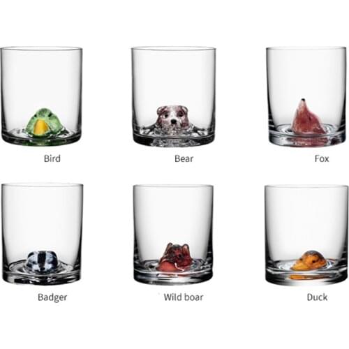 460ML Animals Glass Cup With the cute head whisky Drinkware Milk office Cups the Best birthday Gift with gift Box
