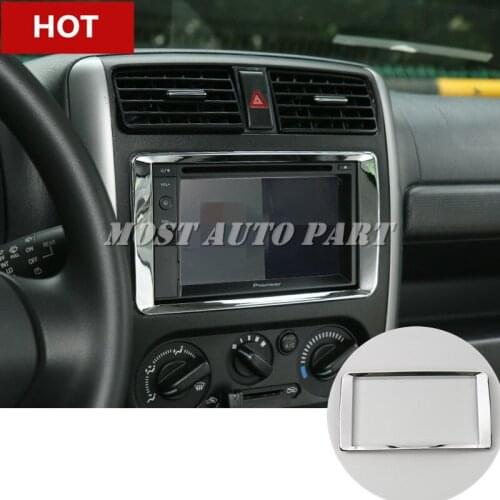 ABS Interior Center Console GPS Navigation Cover Trim For Suzuki Jimny 2012-2017 Silver/Red Car accesories interior Car Trim
