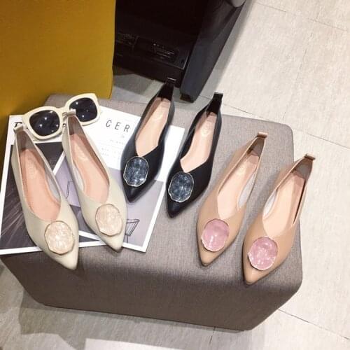 Brief Shallow flats woman pointed toe peas shoes glitter rhinestone soft bottom loafers cozy korean slip on pregnant moccasins