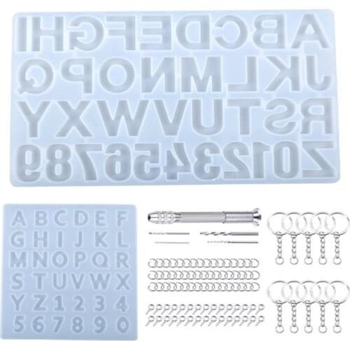 1 Set Crystal Epoxy Resin Mold Alphabet Letters Numbers Pendants Casting Silicone Mould DIY Crafts Jewelry Making Tools