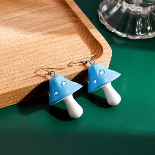 1 Pc New Cute Mushroom Earrings Minimalist Dangle Trendy Drop Earrings Jewelry Decarations Accessories For Women Girls Wholesale