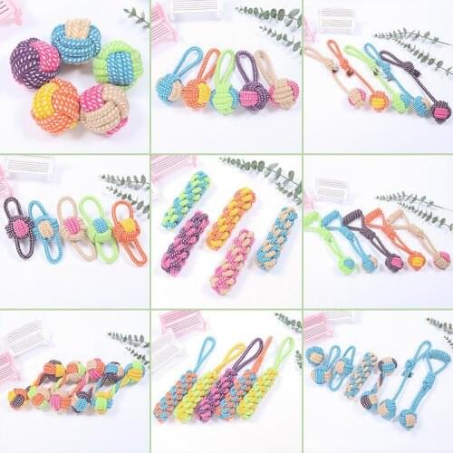 1PCS Random Color Pet Rope Toy Creative Teeth Cleaning Creative Dog Rope Ball Dog Chew Toy Dog Bite Interactive Toys