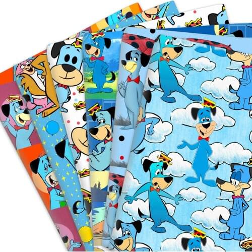 50*145cm Blue Cartoon Cute Dog 100% Pure Or Satin Or Knit Or Polyester Cotton Material Patchwork Fabrics Needlework DIY Cloth