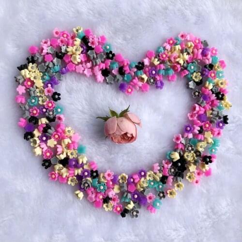 6mm Tiny Mixed color Flat Back 3D Resin Mini Flower Cabochons Cameo For Necklace Or Bracelet Make Finding 100pcs -Z72A