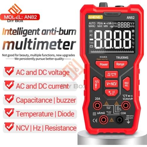 AN82 PRO Digital Multimeter Professional 9999 DIY Transistor Capacitor NCV Testers True RMS Analog Meter Multimetro