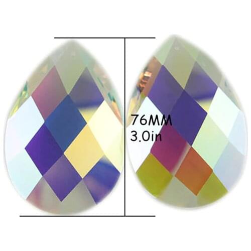 AB Color 76mm Crystal Prism Pendants For Chandelier Glass Lighting Hanging Parts Crystal Drops For Home Decoration