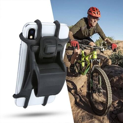 Bike Bicycle Phone Holder for 4-6.3 inch Phone Silicone Motocycle Handlebar Clip Phone Stand GPS Mounts Rack Phone Support Clip