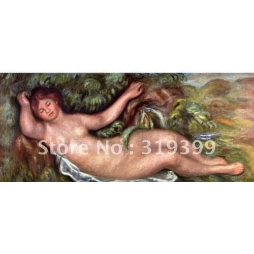 Oil Painting Reproduction on linen canvas,reclining nude 1902 by pierre auguste renoir,Free Shipping,100%handmade,Museum quality