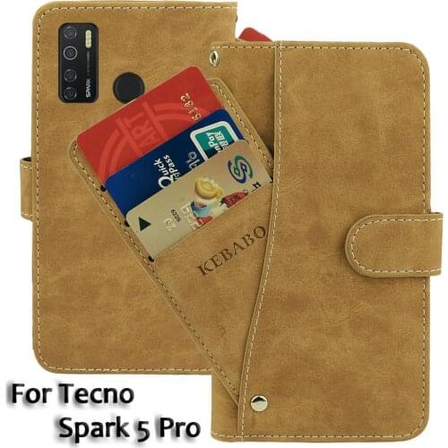 Leather Wallet Tecno Spark 5 Pro Case 6.6" Flip Fashion Luxury Front Card Slots Cases Cover Business Magnetic Phone Bags