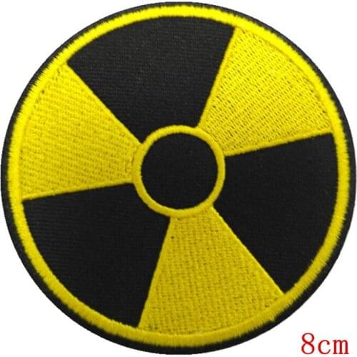 Round radioactive nuclear logo embroidery iron on patch badge applique