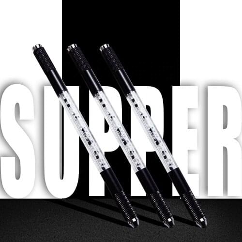 KZBOY New Microblading Handles Double Sided Black Ends with Faux Gem for Eyebrow Microblading Tools