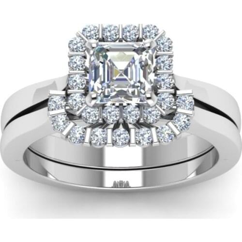 2021 Fashion Women Rings Cubic Zirconia Inlay Wedding Engagement Bands Christmas Gift For Girl Jewelry Accessories