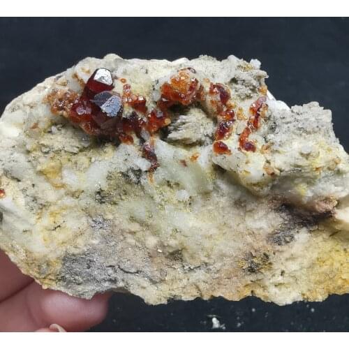 58.3g100% natural top grade garnet feldspar crystal paragenesis mineral specimen stone and CRYSTAL HEALING CRYSTAL QUARTZ GEM