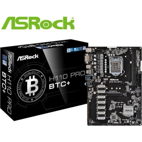 NEW ASRock H110 PRO BTC+ desktop motherboard LGA 1151 DDR4 Desktop PC sales mainboard