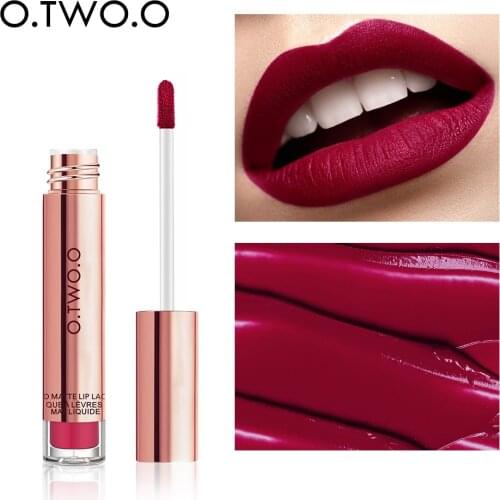 O.TWO.O Matte Lipgloss Sexy Liquid Lip Gloss Matte Long Lasting Waterproof Cosmetic Beauty Keep 24 Hours Pigment Makeup Lipgloss