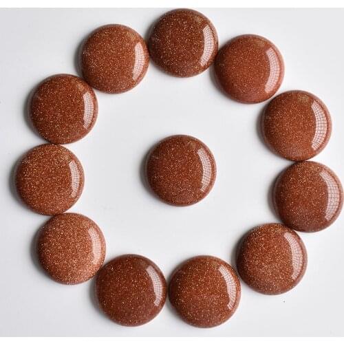 Wholesale 20pcs/lot 2020 new Fashion gold sand stone round cabochon beads 25mm for jewelry Accessories making free shipping