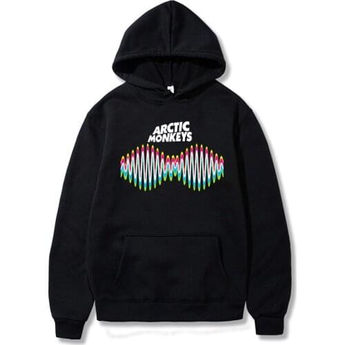 2021 Autumn Winter ARCTIC MONKEYS Sound Wave Printed Fleece Hoodies Long Sleeve Pullovers female Hip Hop Skateboard Sweatshirts