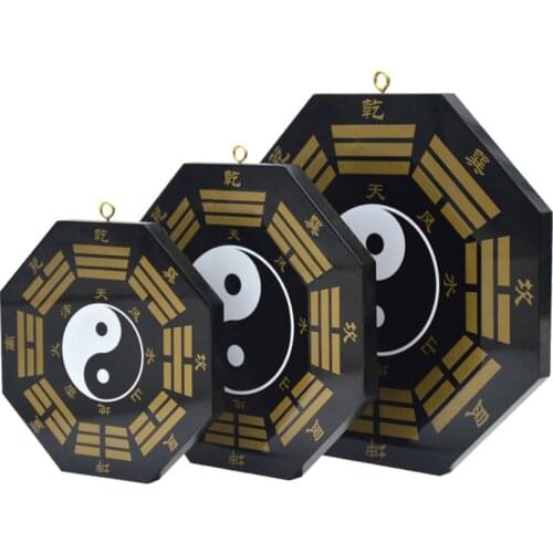 Peach Wood Black Gold Yin and Yang Bagua Mirror Tai Chi Ba Gua Mirror Bagua Mirror Home Office Decorative Crafts Pendan