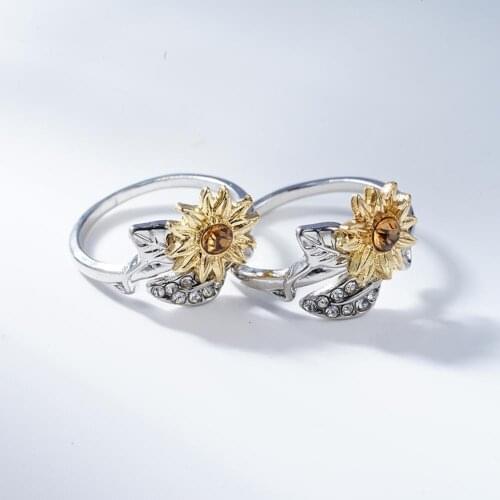 Sunflower Ring Adjustable Size Popular and Comfortable 100% High New 2021 and For Girlfriend Quality New Style Holiday