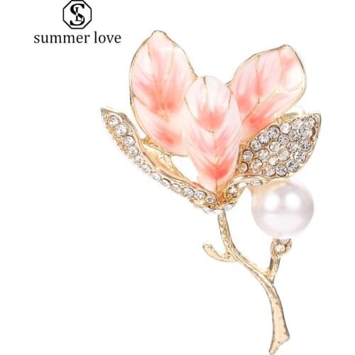 Luxury Brand Jewelry Women Cute Enamel Pin Brooch Sunflower Rhinestone Brooches Clothing for Women Accessories Pearl Bee Jewelry