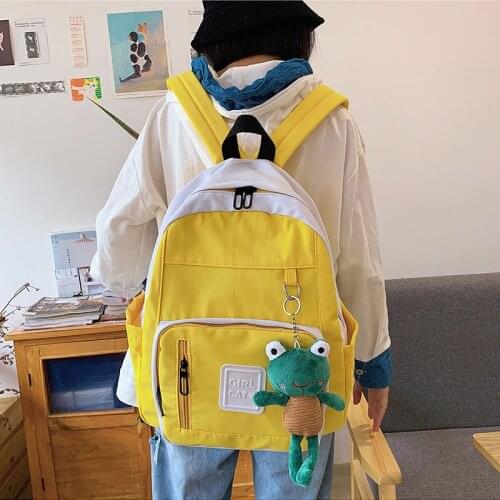 Schoolbag ins wind Korean high school backpack handbag new large capacity nylon bag small fresh trend backpack